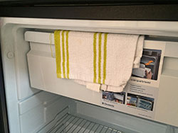 preventing condensation inside a caravan refrigerator